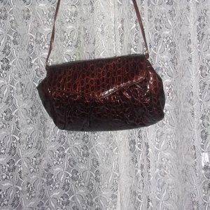 Faux Snake Skin Shoulder bag with Glaze